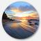 Designart - Exotic Seashore Sunrise Australia' Seascape Metal Circle Wall Art